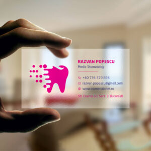 carti de vizita transparente